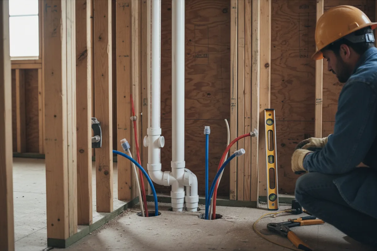 Drain and supply rough-in during Drain Cleaning in Hayward